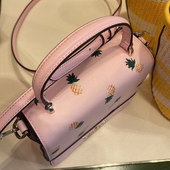 Kate Spade Staci Square Pineapple Crossbody Pink Multi - Picture 3 of 16